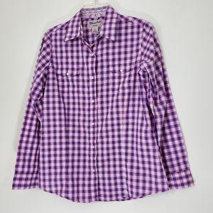 Wrancher by Wrangler Pink Plaid Shirt, Size M